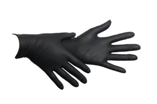 ARNOMED Gants nitrile taille S, gant nitrile noir, 100 pièces
